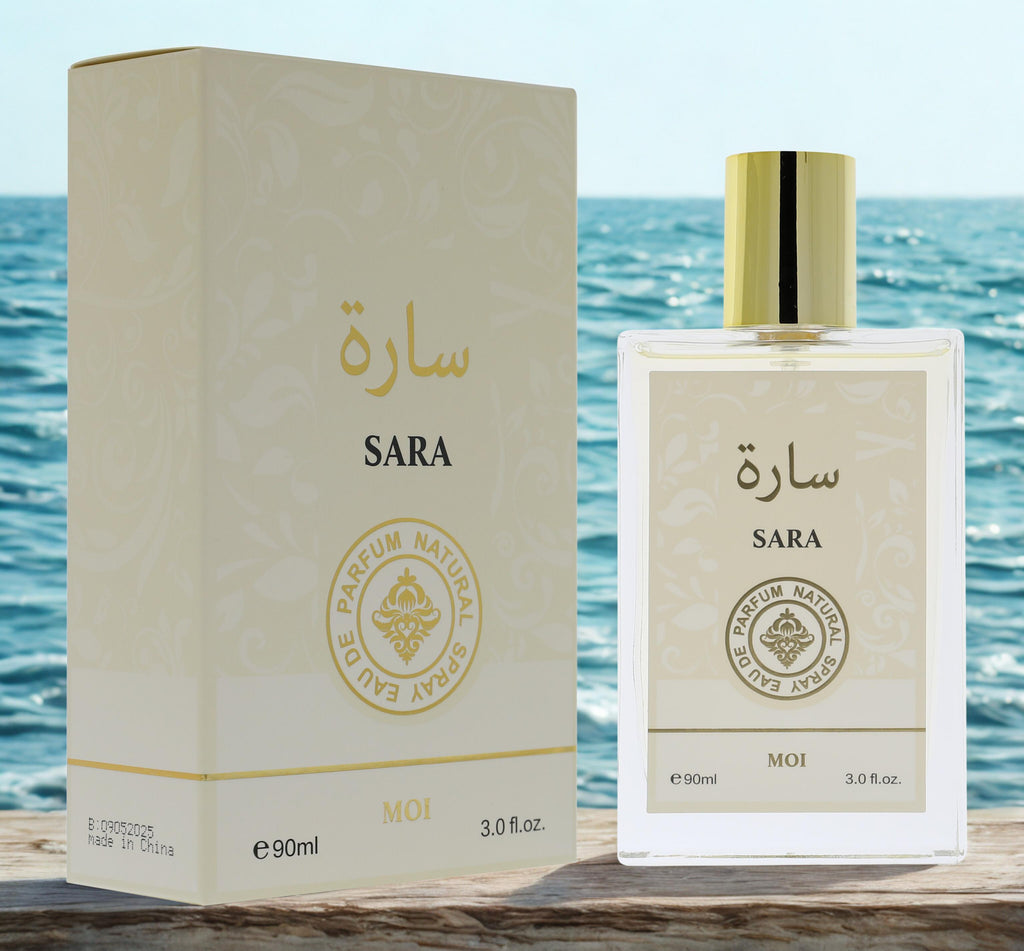 Sara MOI Parfum Natural Eau de Parfum 90ml - Premium Caramel Fragrance for Women, Natural Ingredients, Versatile Use, 3.0 fl. oz.