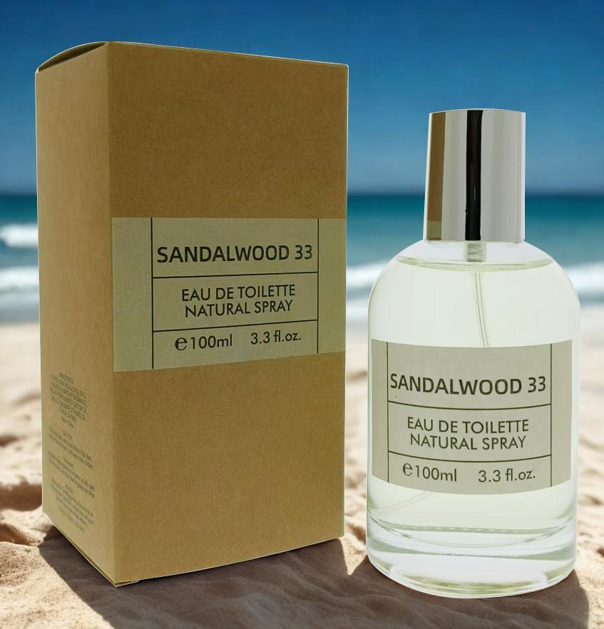 Sandalwood 33 Eau de Toilette Natural Spray 90ml 3.3 fl oz Unisex Perfume for Men and Women