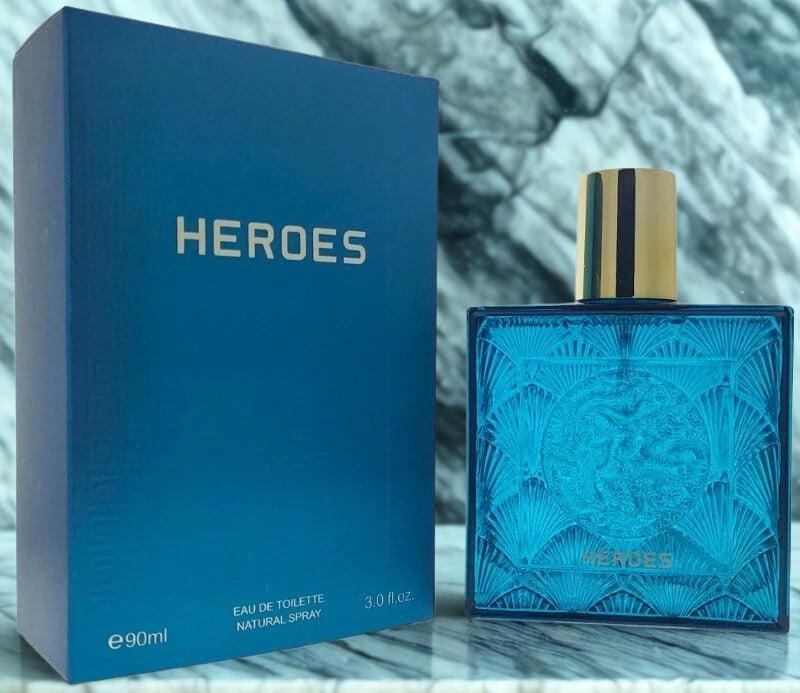 Heroes Eau de Toilette 90ml Natural Spray for Men - Refreshing Scent with Tonka Bean