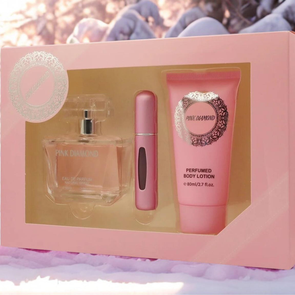 Pink Diamond Set - 3.4 oz Eau de Parfum, 0.6 oz Travel Spray, & 2.7 oz Perfumed Body Lotion