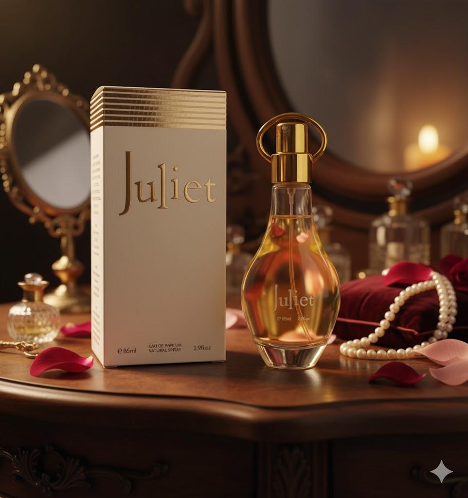 Juliet Eau de Parfum - Elegant 85ml Perfume Bottle with Rose Accents Regular Edition