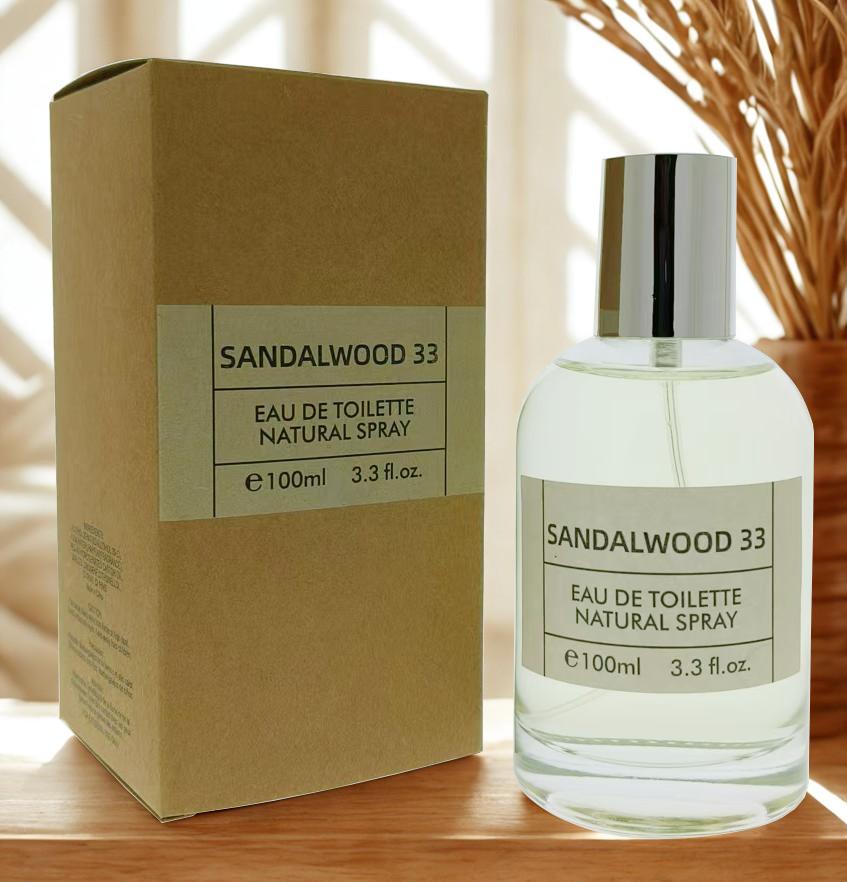 Sandalwood 33 Eau de Toilette Natural Spray 90ml 3.3 fl oz Unisex Perfume for Men and Women