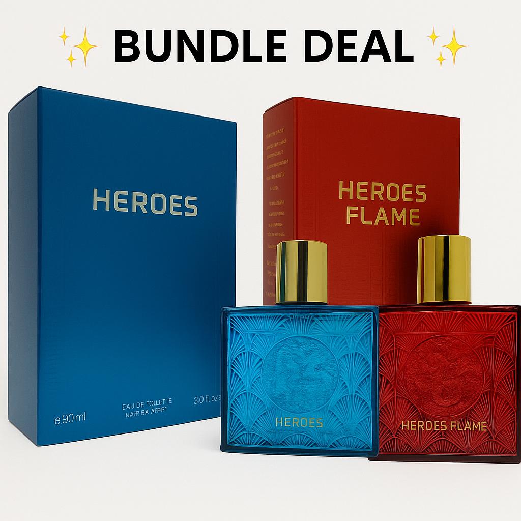 Heroes Eau de Toilette 90ml Natural Spray for Men - Refreshing Scent with Tonka Bean