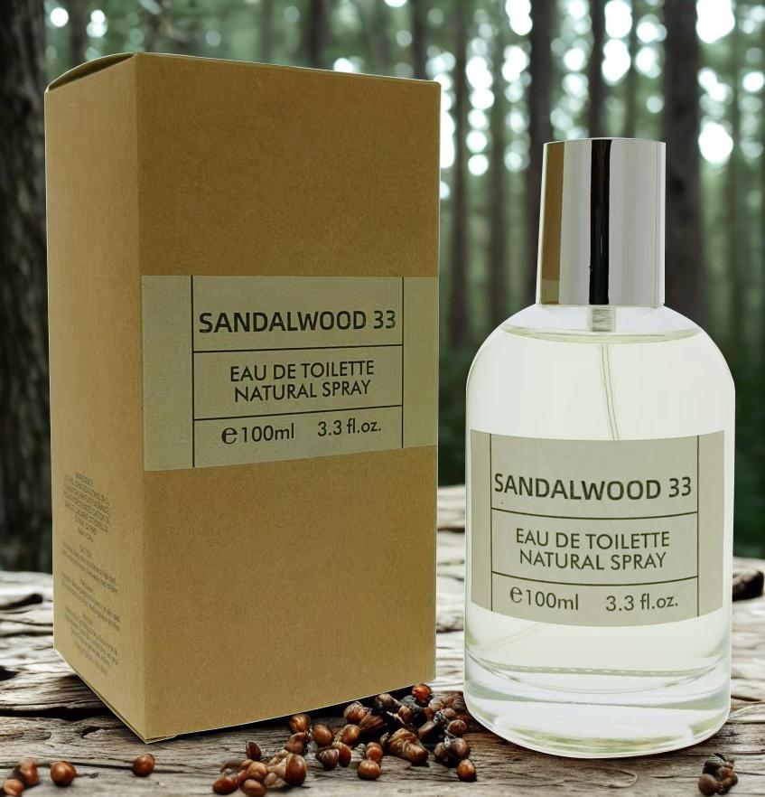 Sandalwood 33 Eau de Toilette Natural Spray 90ml 3.3 fl oz Unisex Perfume for Men and Women