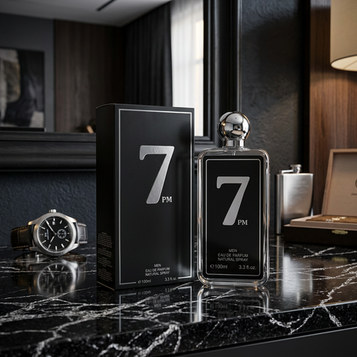 7PM for Men Eau de Parfum Natural Spray – 100ml / 3.3 fl. oz. | Premium Black Edition Men's Fragrance