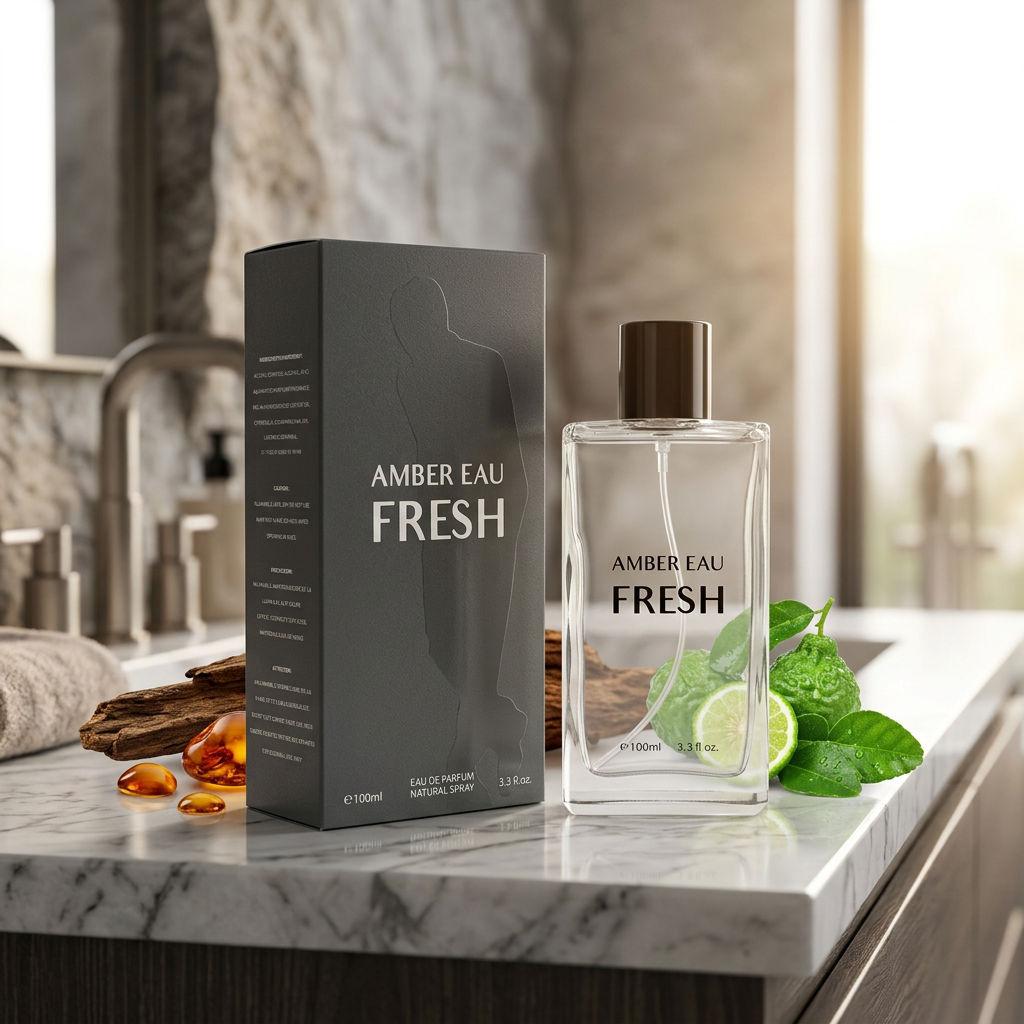 Amber Eau Fresh Eau de Parfum Natural Spray for Men – 100ml / 3.3 fl. oz. | Fresh Men's Fragrance