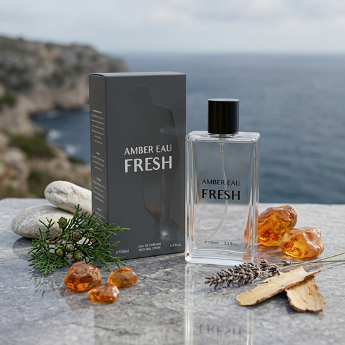 Amber Eau Fresh Eau de Parfum Natural Spray for Men – 100ml / 3.3 fl. oz. | Fresh Men's Fragrance