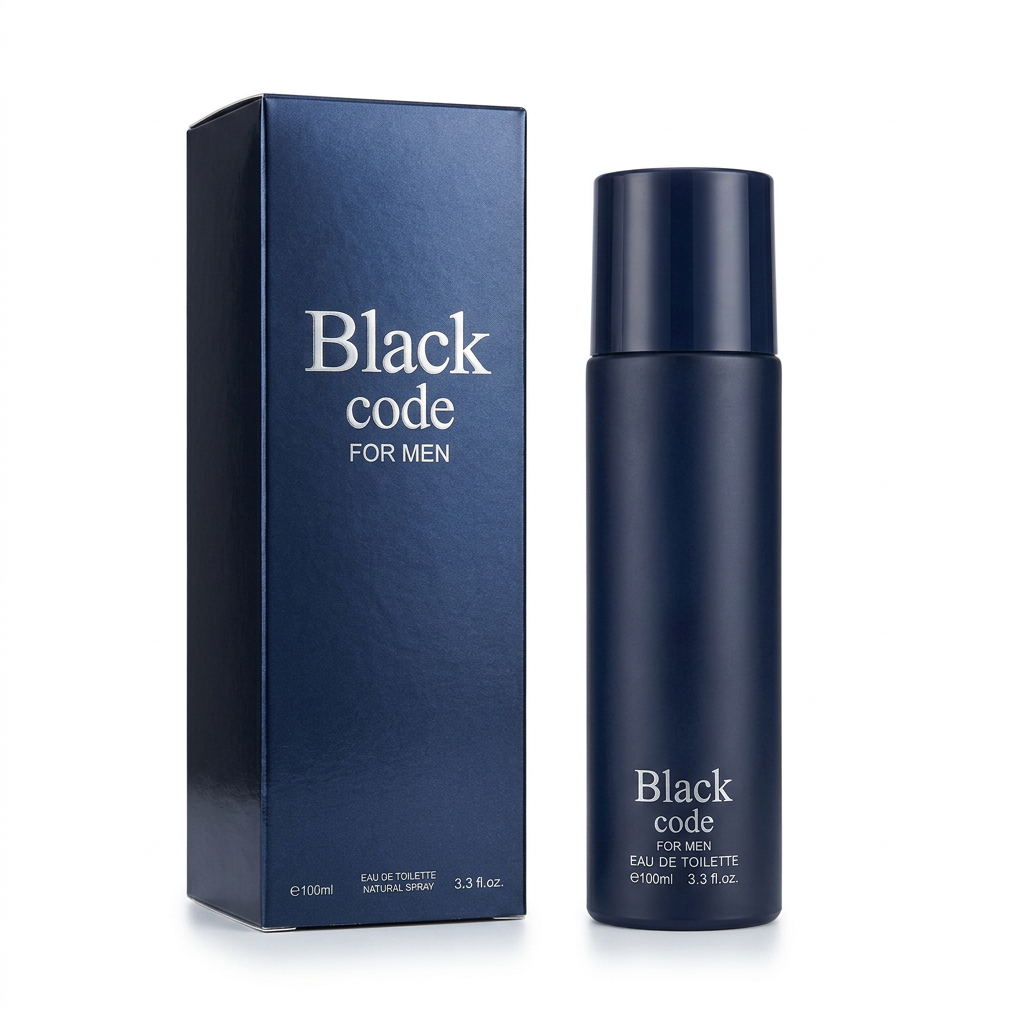 Black Code for Men Eau de Toilette Natural Spray – 100ml / 3.3 fl. oz. | Deep Navy Men's Cologne