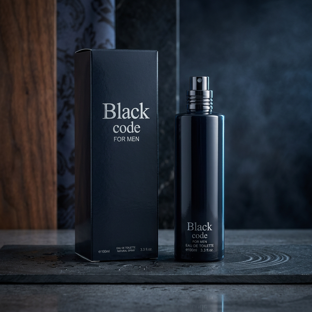 Black Code for Men Eau de Toilette Natural Spray – 100ml / 3.3 fl. oz. | Deep Navy Men's Cologne