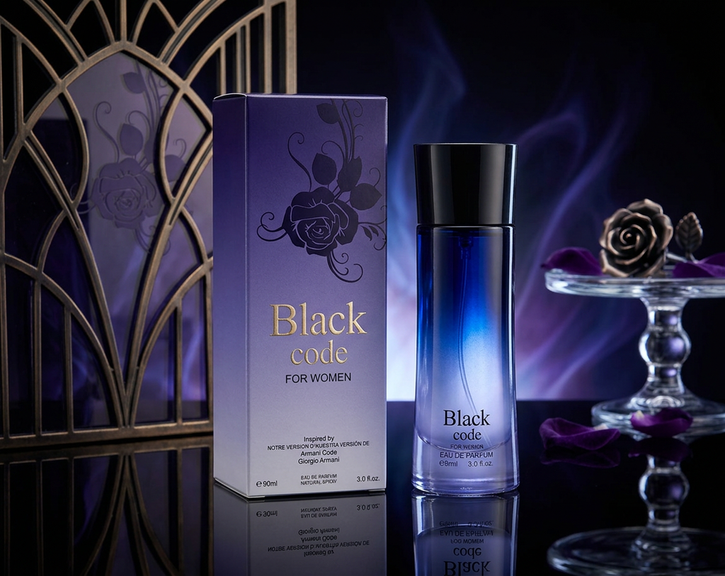 Black Code for Women Eau de Parfum Natural Spray, 90ml / 3.0 fl oz — Inspired by Armani Code