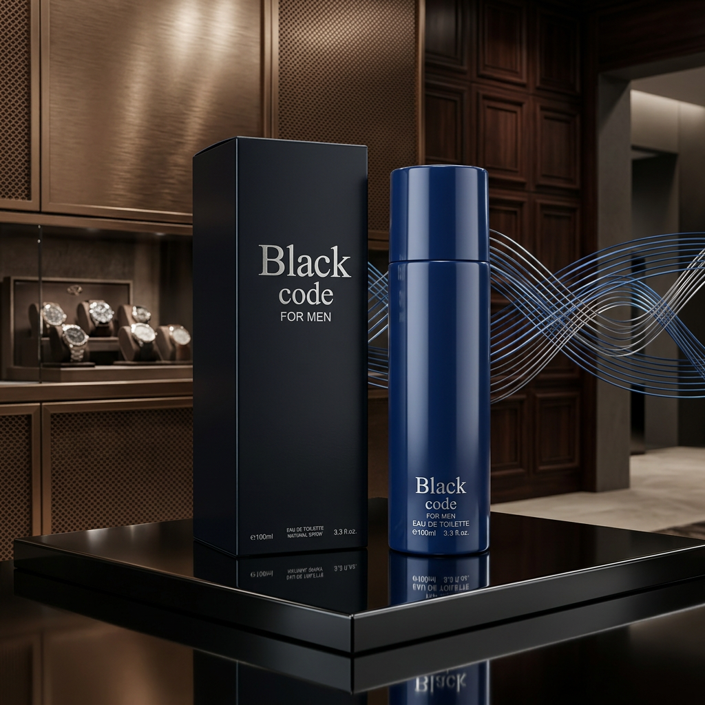 Black Code for Men Eau de Toilette Natural Spray – 100ml / 3.3 fl. oz. | Deep Navy Men's Cologne