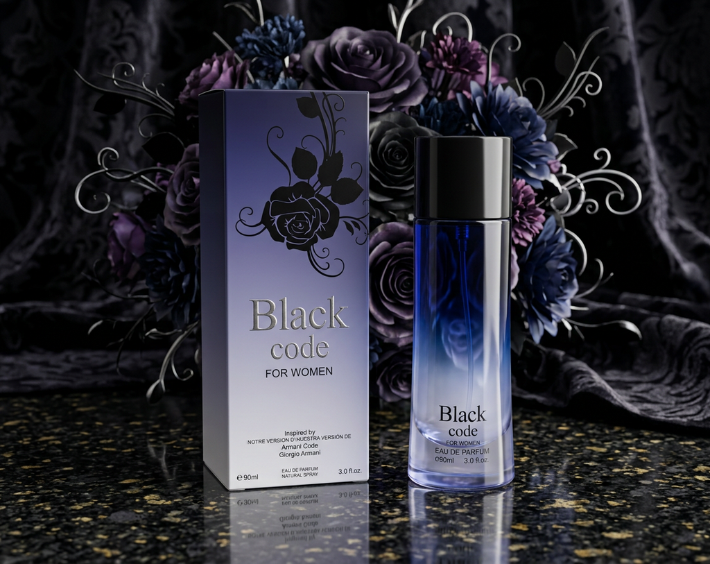 Black Code for Women Eau de Parfum Natural Spray, 90ml / 3.0 fl oz — Inspired by Armani Code