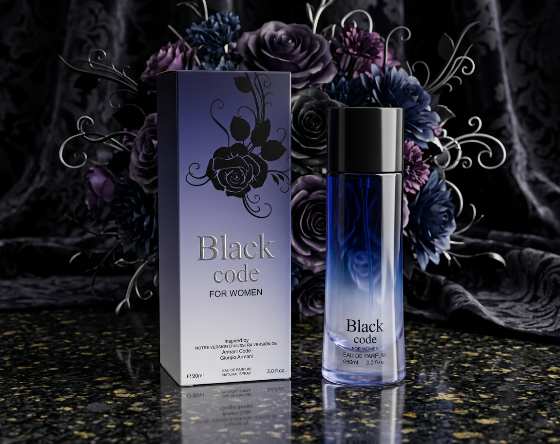 Black Code for Women Eau de Parfum Natural Spray, 90ml / 3.0 fl oz — Inspired by Armani Code