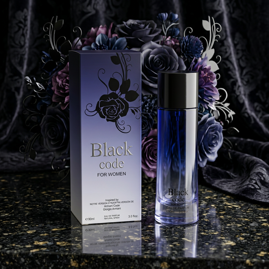 Black Code for Women Eau de Parfum Natural Spray, 90ml / 3.0 fl oz — Inspired by Armani Code