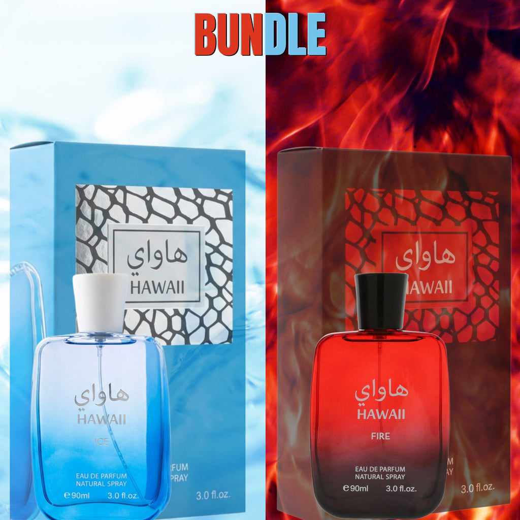 Hawaii Ice & Fire Perfume Bundle Set – 2x 90ml Eau de Parfum for Men & Women – Fragrance Gift Set