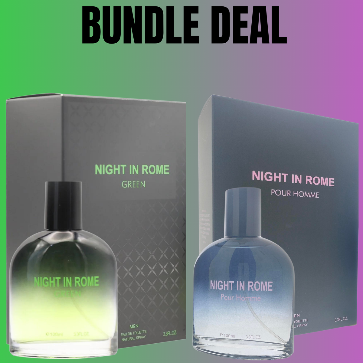 Night in Rome Fragrance Bundle – 2 Bottles, 100ml Each | Men’s & Women’s Eau de Parfum