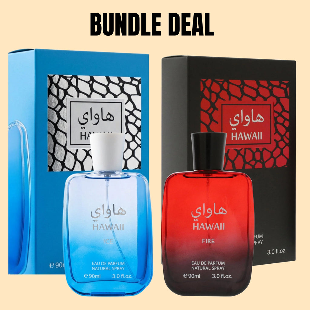 Hawaii Ice & Fire Perfume Bundle Set – 2x 90ml Eau de Parfum for Men & Women – Fragrance Gift Set