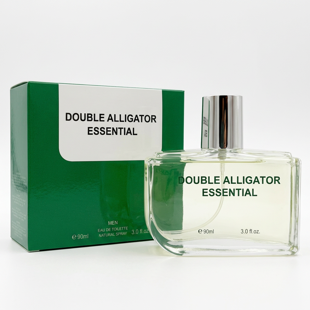 Double Alligator Essential Eau de Toilette Natural Spray for Men – 90ml / 3.0 fl. oz. | Fresh Green Men's Cologne