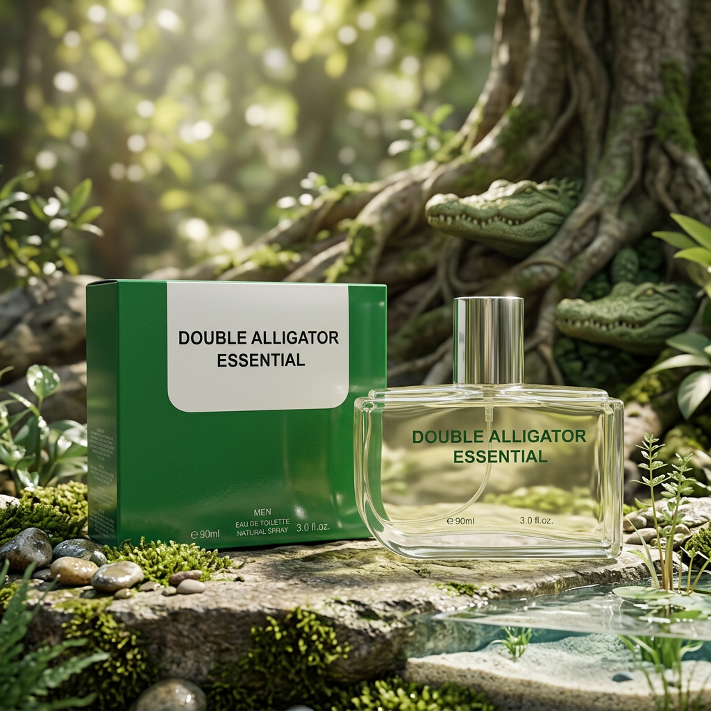 Double Alligator Essential Eau de Toilette Natural Spray for Men – 90ml / 3.0 fl. oz. | Fresh Green Men's Cologne