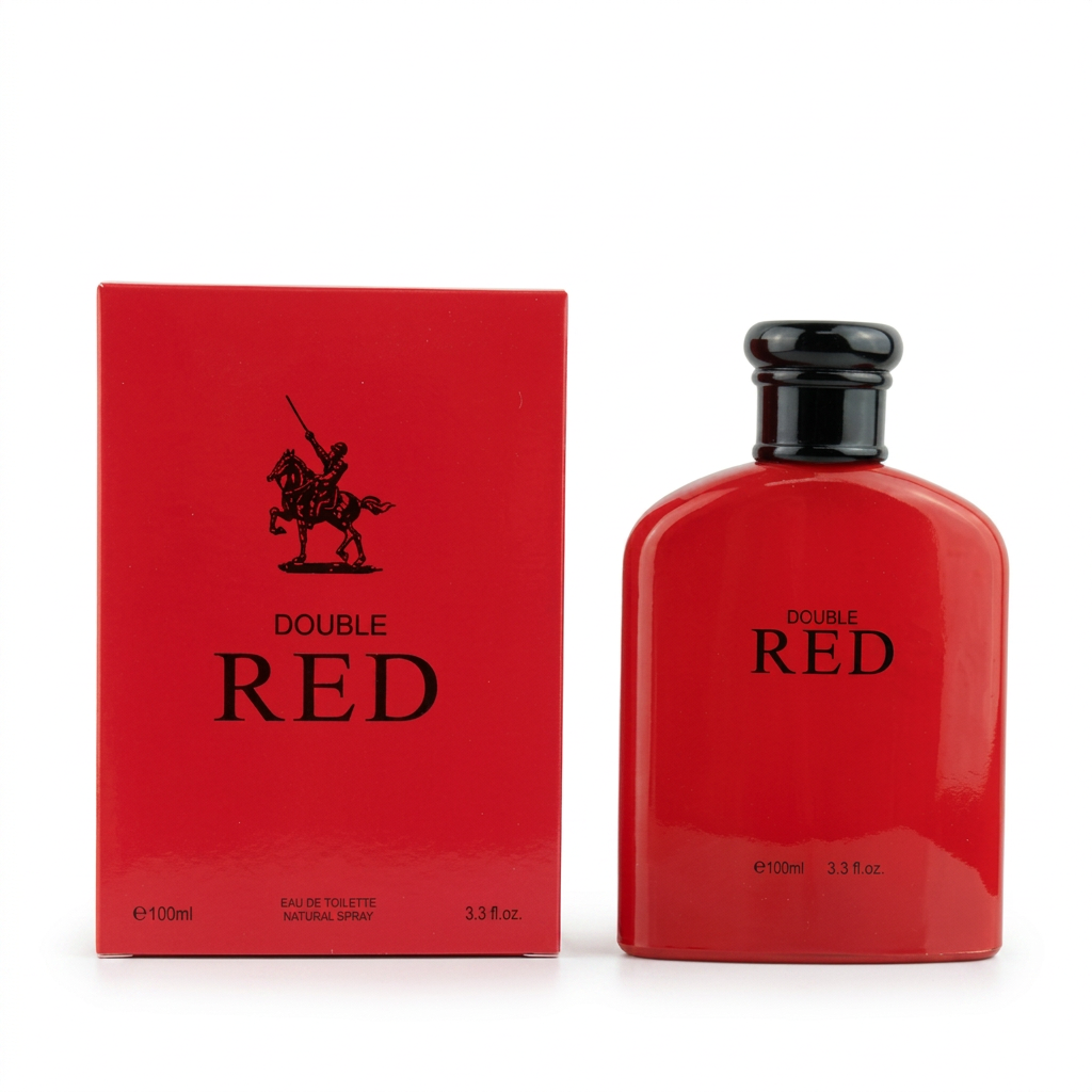 Double Red Eau de Toilette Natural Spray for Men – 100ml / 3.3 fl. oz. | Bold Red Polo Sport Men's Cologne