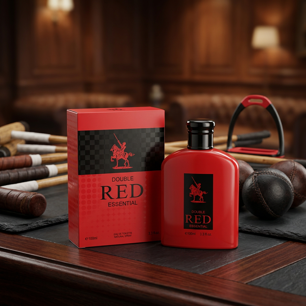 Double Red Essential Eau de Toilette Natural Spray for Men – 100ml / 3.3 fl. oz. | Bold Red Men's Cologne