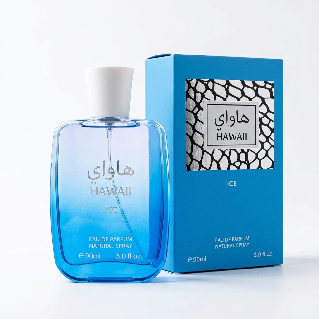Hawaii Ice EDP 90ml – Fresh Aquatic Perfume for Men & Women | Cool Blue Bottle | Unisex Gift