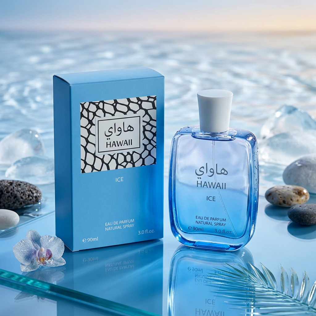 Hawaii Ice EDP 90ml – Fresh Aquatic Perfume for Men & Women | Cool Blue Bottle | Unisex Gift