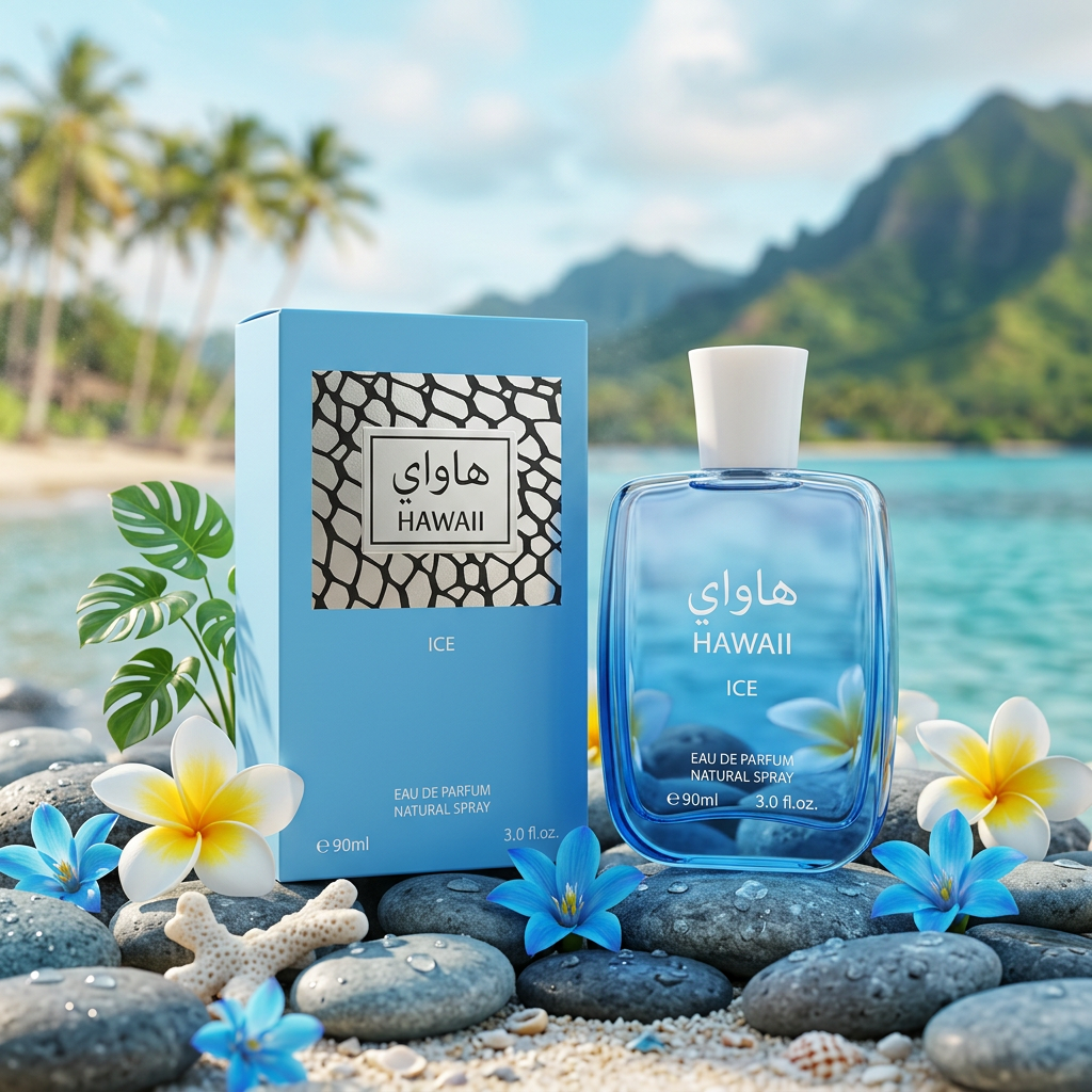 Hawaii Ice EDP 90ml – Fresh Aquatic Perfume for Men & Women | Cool Blue Bottle | Unisex Gift