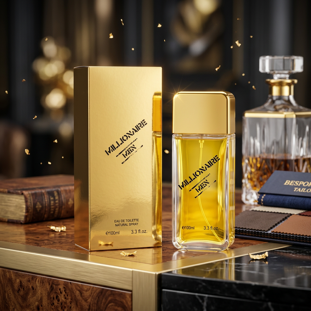 Millionaire Men Eau de Toilette Natural Spray – 100ml / 3.3 fl. oz. | Luxury Gold Men's Fragrance