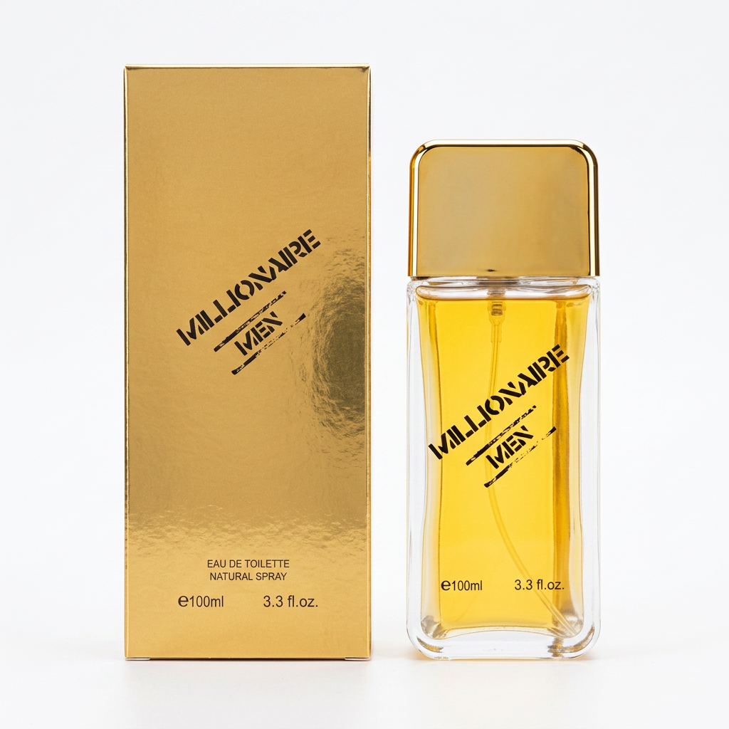 Millionaire Men Eau de Toilette Natural Spray – 100ml / 3.3 fl. oz. | Luxury Gold Men's Fragrance