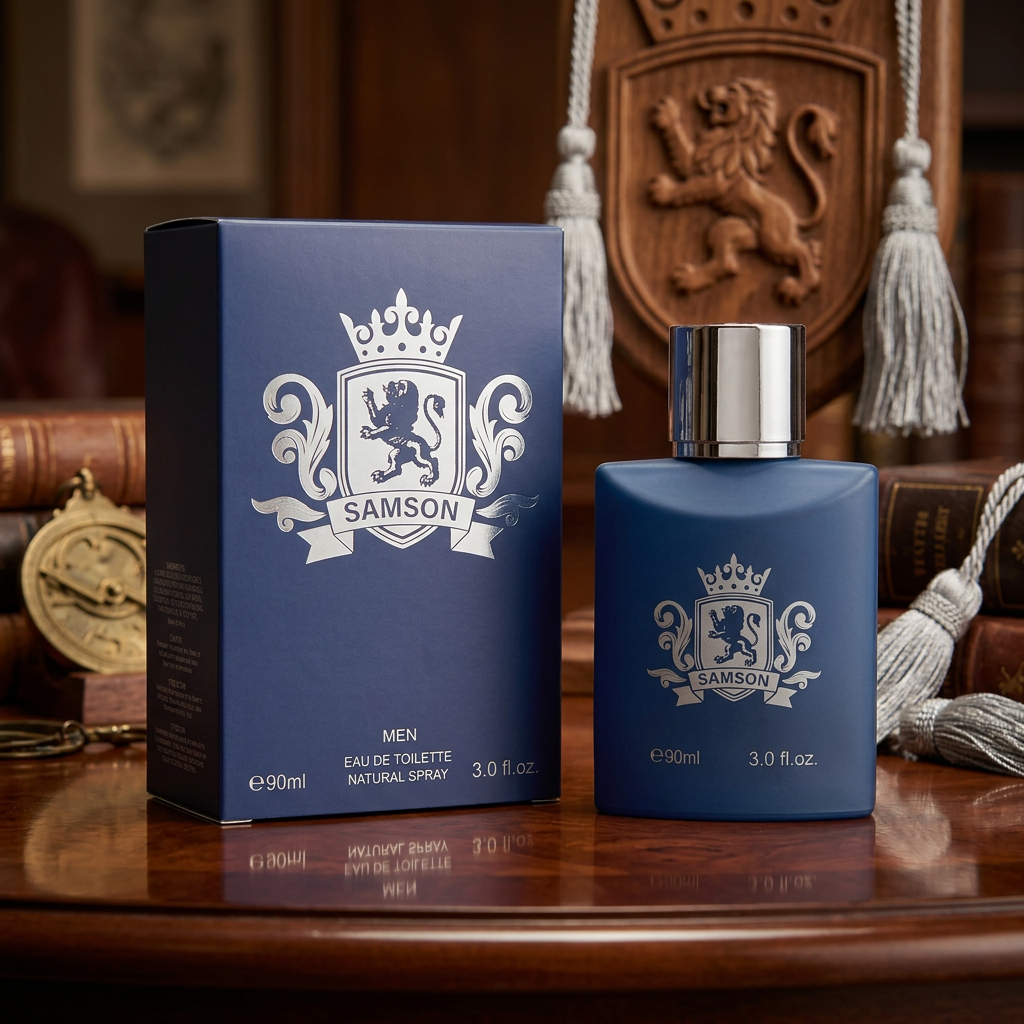Samson Eau de Toilette Natural Spray for Men – 90ml / 3.0 fl. oz. | Royal Crest Edition