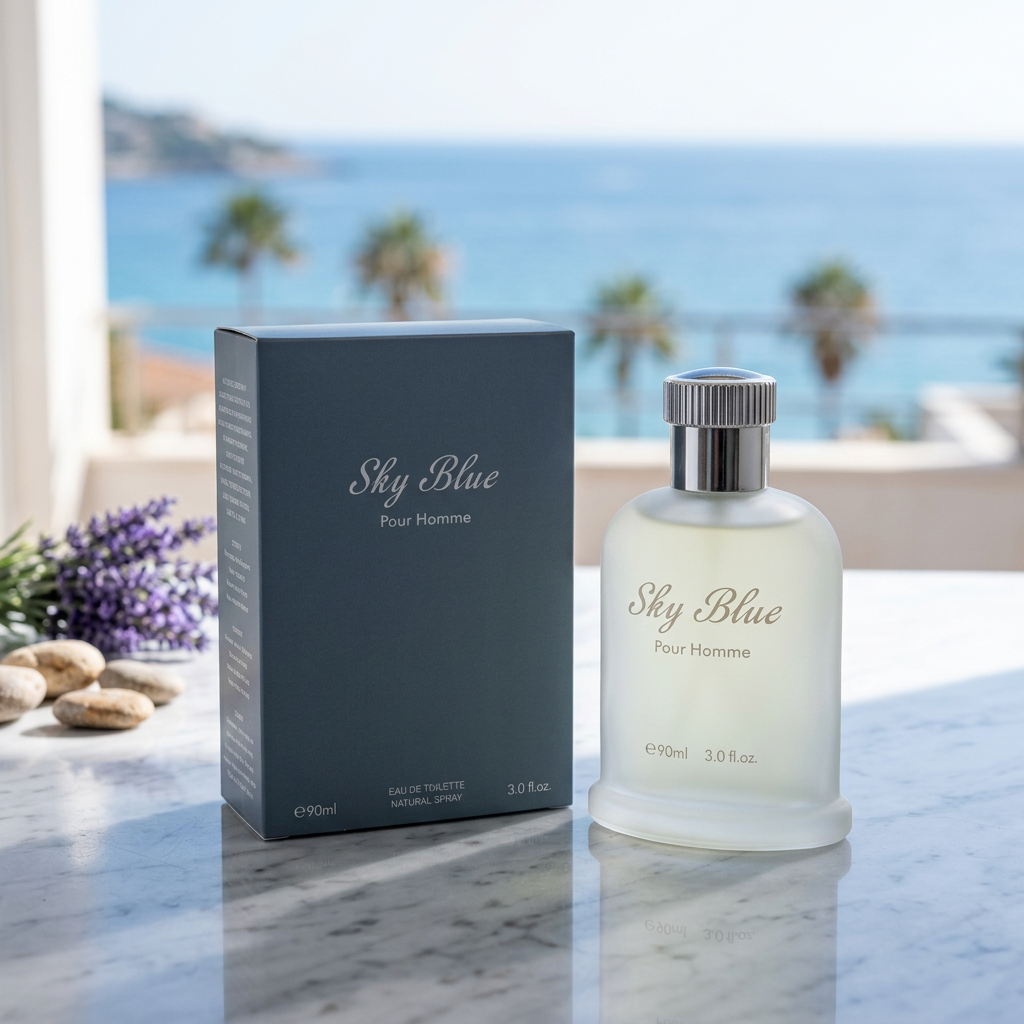 Sky Blue Pour Homme Eau de Toilette Natural Spray for Men – 90ml / 3.0 fl. oz.