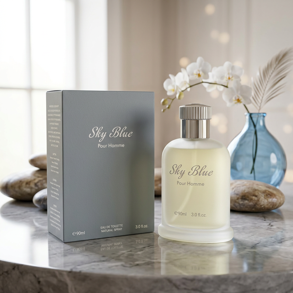 Sky Blue Pour Homme Eau de Toilette Natural Spray for Men – 90ml / 3.0 fl. oz.